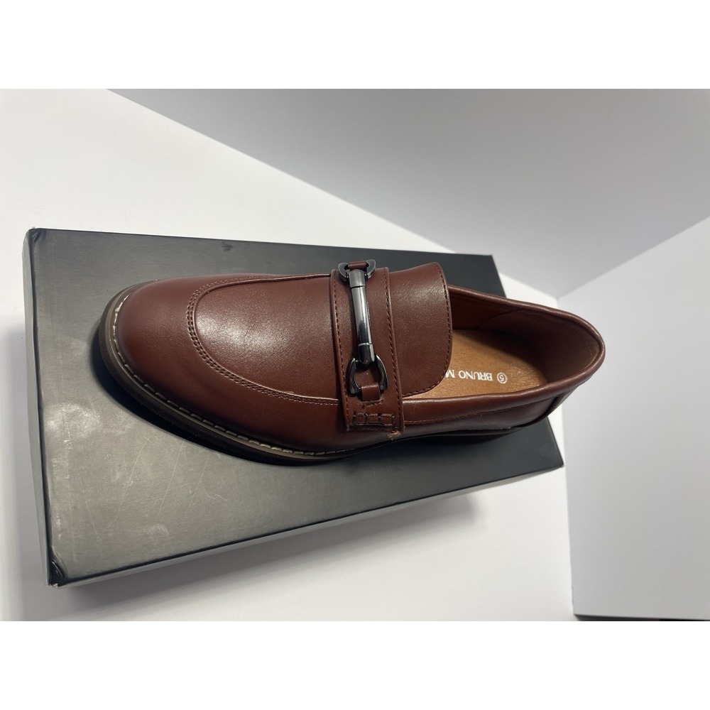 brown Bruno Marc slip-on dress shoe 5